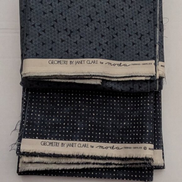 Moda Fabric "Geometry" by Janet Clarke - Triangles & Dots Total 5.2 Yards - Picture 1 of 4